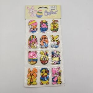 New Vtg CVS Colorful Easter Cartoon Puffy Stickers